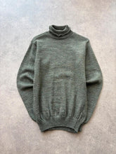Vintage 1980s Roll Neck Jumper Women’s Small Green 100% Wool Knitted Cottagecore