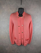 Straven Jumper Womens M Medium Coral Cardigan Merino Wool