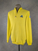 Adidas 90s Fleece Quarter Zip Jumper Men’s Medium Yellow Vintage Retro Sportswear