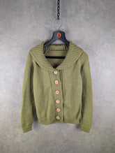 Hand Knitted Jumper Womens Small S Green