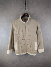 Natural Territory Jacket Womens Large L Embroidered Sherpa Floral