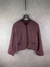 Reldan Cardigan Womens Medium M Burgundy Vintage Wool Mohair