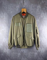 Vintage Military Bomber Jacket Mens XL Extra Large Khaki Italian