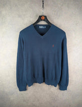 Ralph Lauren Jumper Mens Extra Large XL Navy Vintage 90s Pullover