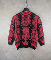 Vintage Knitted Jumper Womens Large L Red/Black