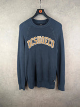 DC Jumper Mens M Medium Blue Knitted Pullover Skater Pullover