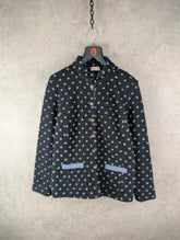 John Hahn Jacket Womens L Large Black Poker Dot Wool