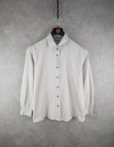 Vintage Shirt Womens XXL 2XL Beige Embroidered Button Up