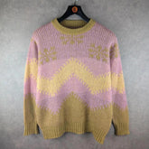 Hand Knitted Jumper Womens Extra Large XL Lilac Pullover Vintage