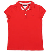 Tommy Hilfiger Polo Shirt Womens Small S Red Short Sleeve