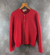 Gleneagles Jumper Womens L Large Red Vintage Knitted Cardigan