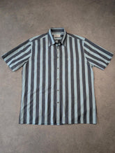 Yves Saint Laurent YSL Shirt Men’s Large Blue Striped Short Sleeve Designer