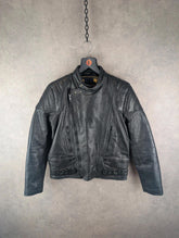 Vintage Motorcycle Leather Jacket Mens Small S Black Vintage 90s