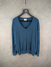 Hush Jumper Womens Extra Small XS Blue Lowenna Linen Pullover