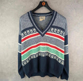 Harley Davylson Jumper Mens Extra Large XL Blue Vintage Italian Knitted