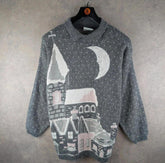 Nicolucchi Jumper Womens L Large Grey Knitted Pullover