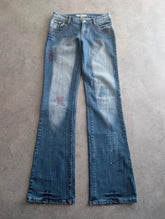 Y2K Flared Jeans Women’s Small Blue Embroidered Denim Low Rise Bootcut