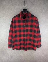 Vintage Flannel Shirt Mens Large L Red Checked