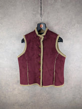 Boden Jacket Womens Large L Burgundy Gilet Sherpa Body Warmer