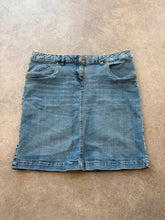 Vintage 1990s Denim Skirt Women’s Large Blue Mini Festival Casual Stretch