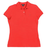 Tommy Hilfiger Polo Shirt Womens Medium m Red Short Sleeve