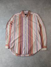 Mulberry Shirt Mens Large Long Sleeve Striped Designer Smart Casual Multicolour