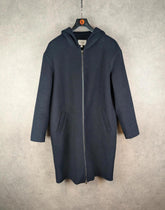 Urban Revivo Coat Womens L Large Navy Hooded Full Zip