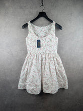 Ralph Lauren Linen & Cotton Floral Dress Women's 16 New