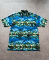 Tailor & Son Shirt Men’s Medium Blue Hawaiian Holiday Tropical Short Sleeve