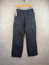 Criminal Damage Cargo Trousers 2000s Chunk Black Cargo Pants 28" New Deadstock