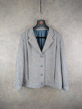 Pitlochry Jacket Womens L Large Blue Wool Vintage Scotland