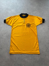 Vintage 1980s Cycling Jersey Men’s Medium Yellow Retro Racing Short Sleeve
