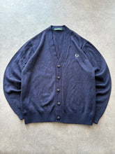 Fred Perry Cardigan Men’s XL Navy Button Up Made In England Knitted Casual Mod