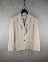 Laurèl Blazer Womens M Medium Beige Wool Jacket