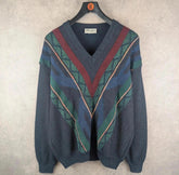 Point Jumper Mens XL Extra Large Vintage Knitted Retro Pullover