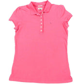 Tommy Hilfiger Polo Shirt Mens Large L Pink Short Sleeve