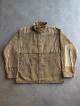 Vintage 1980s Corduroy Jacket Men’s XL Beige Cotton Workwear Utility Coat