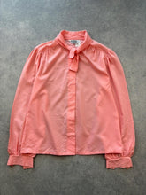 Vintage 1980s Blouse Women’s Medium Pink Pussy Bow