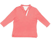 Tommy Hilfiger Polo Shirt 3/4 Sleeve Womens Medium M Pink Vintage