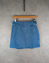 Vintage Skirt Womens Extra Small XS Blue Denim