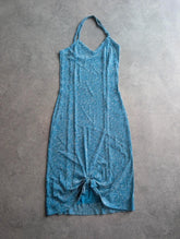 Vintage 1970s Dress Women's XS Blue Lurex Sparkly Party Disco