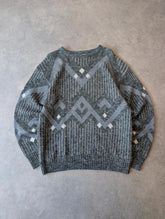 Angelo Litrico Knitted Pullover Jumper Men’s Medium Grey Vintage Italian Wool