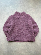 Hand Knitted Chunky Knit Jumper Women’s XS Boho Cottagecore High Neck Stretchy