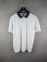 Tommy Hilfiger Shirt Mens 2XL XXL White Polo Short Sleeve Cotton