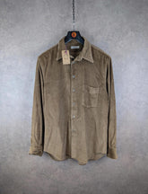 Mastai Ferretti Shirt Mens L Large Brown Corduroy New