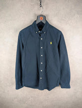 Ralph Lauren Shirt Mens Medium M Navy Slim Fit Long Sleeve