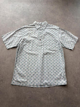 Vintage 1990s Hawaiian Shirt Men’s Medium White Floral Geometric Print Summer