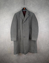 Guards Overcoat Mens L Large Grey Vintage Wool Long