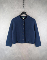 Orvis Cardigan Womens M Medium Blue Wool Vintage 90s