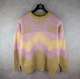 Hand Knitted Jumper Womens 2XL XXL Lilac Pullover Vintage